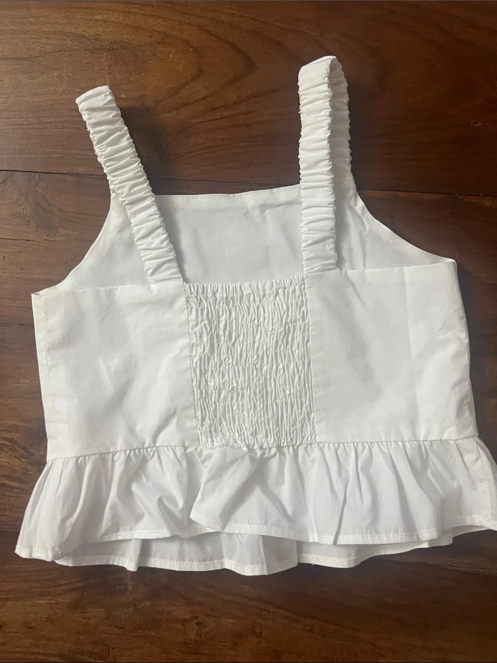 Zara girls White Two-Piece Ruffle Tank & Wide-Leg Pants Set